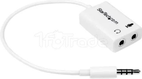 Photo de Adaptateur 2 x jack 3,5 (Mirco + Casque) vers 1 x Jack 3,5 (Blanc)