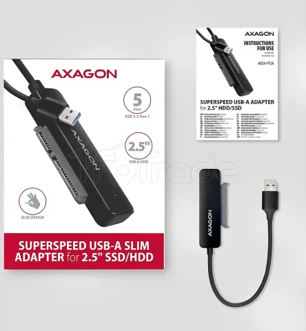 Photo de Adaptateur USB 3.2 Axagon ADSA-FP2A vers S-ATA 2,5" SSD/HDD auto-alimenté