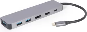 Photo de Adaptateur USB-C 3.0 CableXpert 3-03 vers HDMI, 3x USB-A ,1x USB-C (Gris)