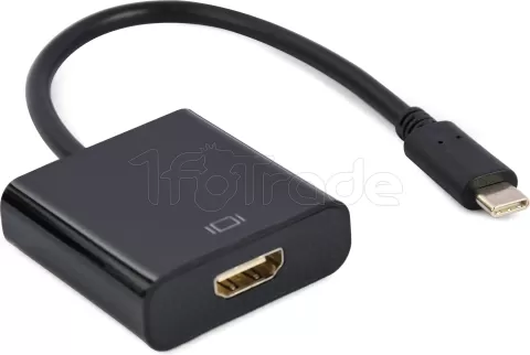 Photo de Adaptateur USB-C CableXpert vers HDMI 1.4 M/F 15cm (Noir)