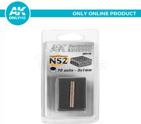 Photo de Ak Interactive - Aimants Neodyme 3x1mm N52 (70 Pièces)