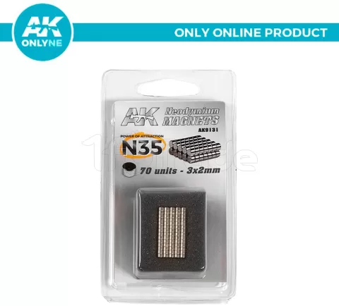 Photo de Ak Interactive - Aimants Neodyme 3x2mm N35 (70 Pièces)