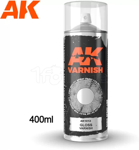 Photo de Ak Interactive Bombe sous-couche - Aérosol Gloss Varnish (400mL) (2 Buses incluses)