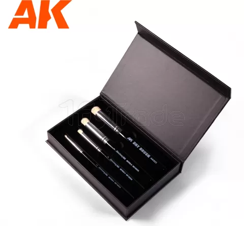 Photo de AK Interactive Pinceau Synthetique - Dry Coffret 4 Pinceaux