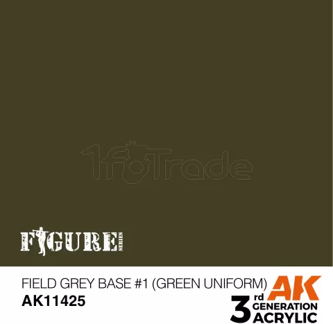 Photo de Ak Interactive  Pot de Peinture - Field Grey Base #1 (Green Uniform) (17 ml)