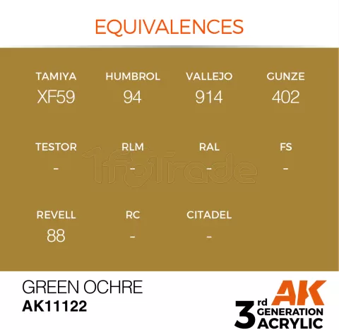 Photo de Ak Interactive  Pot de Peinture - Green Ocher (17 ml)