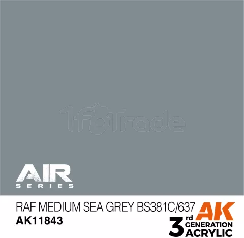 Photo de Ak Interactive  Pot de Peinture - Raf Medium Sea Grey Bs381C/637