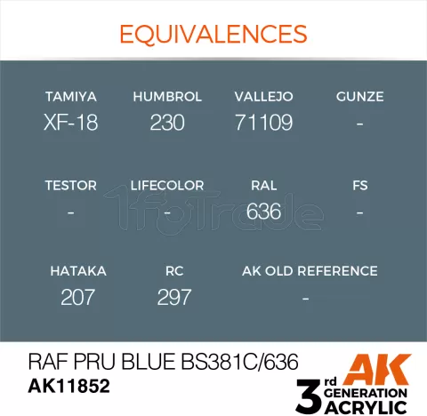 Photo de Ak Interactive  Pot de Peinture - Raf Pru Blue Bs381C/636