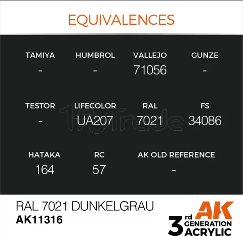 Photo de Ak Interactive  Pot de Peinture - Ral 7021 Dunkelgrau (17 ml)