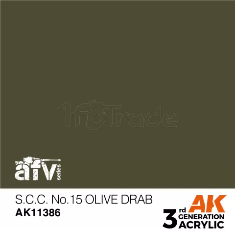 Photo de Ak Interactive  Pot de Peinture - S.C.C. No.15 Olive Drab (17 ml)