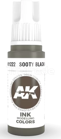 Photo de Ak Interactive  Pot de Peinture - Sooty Black Ink (17 ml)