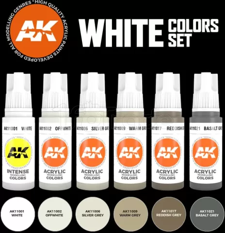 Photo de Ak Interactive Set de Peinture - White Colors Set