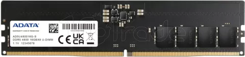 Photo de Barrette mémoire 16Go DIMM DDR5 Adata  4800MHz (Noir) (OEM)