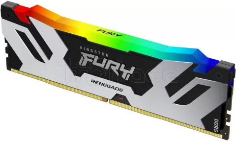 Photo de Barrette mémoire 16Go DIMM DDR5 Kingston Fury Renegade RGB  6000MHz (Noir)