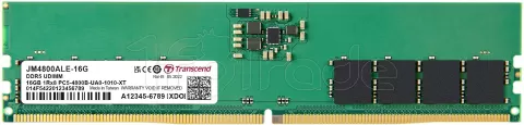 Photo de Barrette mémoire 16Go DIMM DDR5 Transcend JetRam 4800Mhz (Vert)