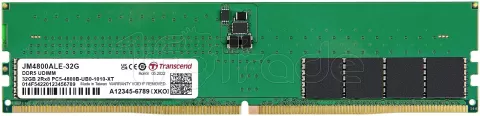 Photo de Barrette mémoire 32Go DIMM DDR5 Transcend JetRam 4800Mhz (Vert)