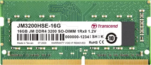 Photo de Barrette mémoire SODIMM 16Go DDR4 Transcend JetRam  3200Mhz (Vert)