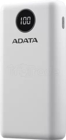 Photo de Batterie externe USB Adata P20000QCD - 20000mAh 15W (Blanc)