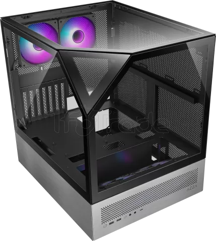 Photo de Boitier Cube E-ATX Sanctum RGB avec panneaux vitrés (Noir/Gris)