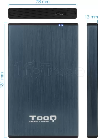 Photo de Boitier externe USB 3.1 TooQ TQE-2527 - S-ATA 2,5" (Vert)