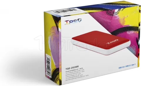 Photo de Boitier externe USB 3.1 TooQ TQE-2528 - S-ATA 2,5" (Rouge)