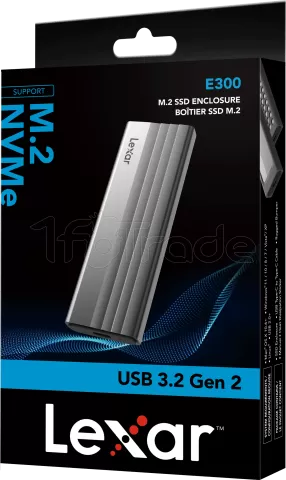 Photo de Boitier externe USB 3.2 Lexar E300 - NVMe M.2 Type 2280 (Argent)