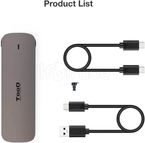 Photo de Boitier externe USB-C 3.1 Tooq TQE-2202 - S-ATA M.2 Type 2280 (Gris)