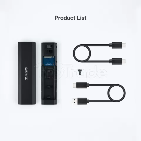 Photo de Boitier externe USB-C 3.2 Tooq Shura - S-ATA/NVMe M.2 Type 2280 (Noir)