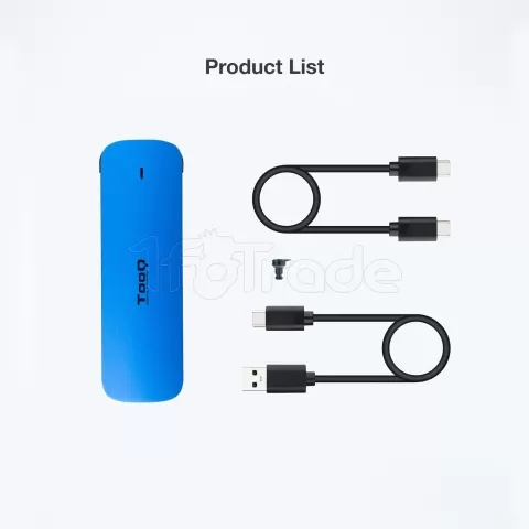 Photo de Boitier externe USB-C 3.2 Tooq TQE-2201 - NVMe M.2 Type 2280 (Bleu)