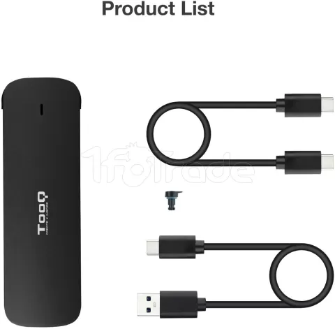 Photo de Boitier externe USB-C 3.2 Tooq TQE-2201 - NVMe M.2 Type 2280 (Noir)