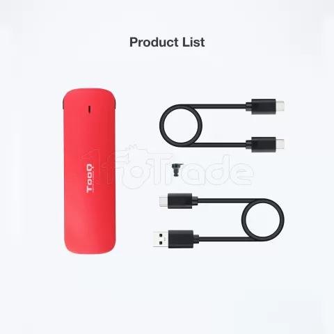 Photo de Boitier externe USB-C 3.2 Tooq TQE-2201 - NVMe M.2 Type 2280 (Rouge)