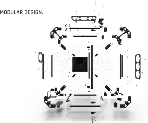 Photo de Boitier Grand Tour E-ATX Alphacool Apex Skeleton avec panneaux vitrés (Noir)