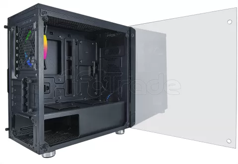 Photo de Boitier Mini Tour Micro ATX Azza Noir RGB avec panneau vitré (Noir)