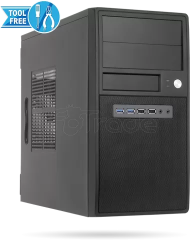 Photo de Boitier Mini Tour Micro ATX Chieftec Mesh Home & Office CT-04B (Noir) avec alimentation 350W