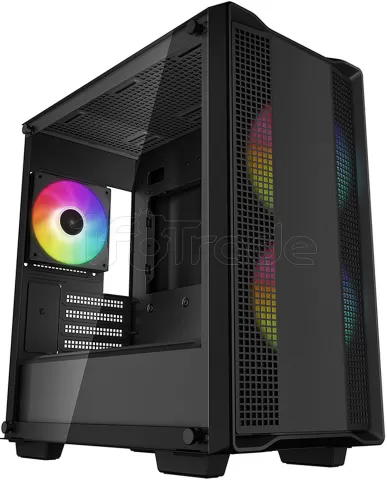 Photo de Boitier Mini Tour Micro ATX DeepCool CC360 RGB avec panneau vitré (Noir)