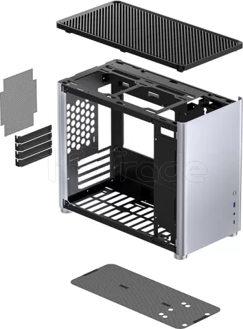 Photo de Boitier Mini Tour Micro-ATX Jonsbo D30 avec panneau vitré (Argent)