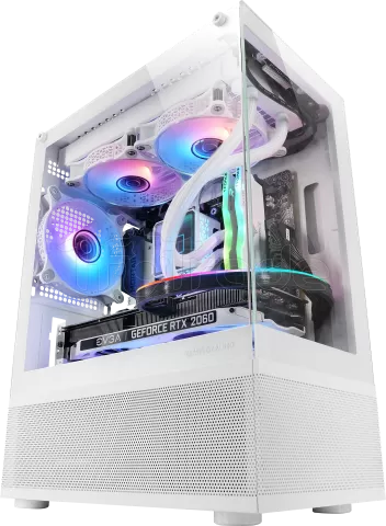 Photo de Boitier Mini Tour Micro ATX Mars Gaming MC-SE avec panneaux vitrés (Blanc)