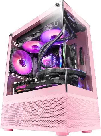 Photo de Boitier Mini Tour Micro ATX Mars Gaming MC-SE avec panneaux vitrés (Rose)