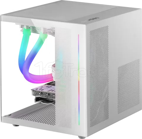 Photo de Boitier Mini Tour Micro ATX Mars Gaming MC-View avec panneaux vitrés (Blanc)