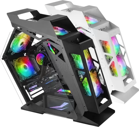 Photo de Boitier Mini Tour Micro ATX Mars Gaming MC61 RGB avec panneau vitré (Blanc)