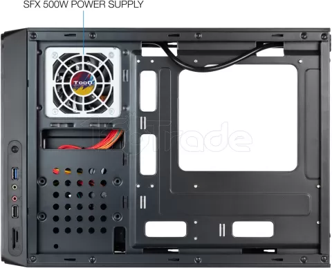 Photo de Boitier Mini Tour Micro ATX TooQ Slim TQC-3007U3C avec alimentation SFX 500W (Noir)