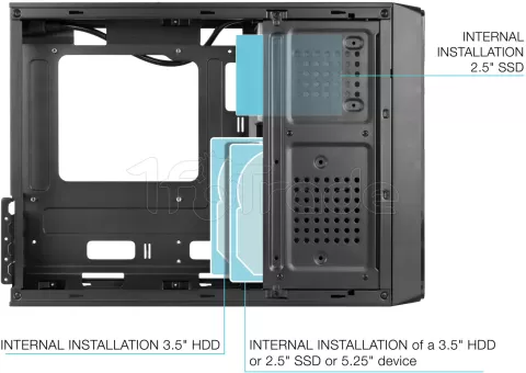 Photo de Boitier Mini Tour Micro ATX TooQ TQC-3008U3C + Alimentation 500W (Noir)