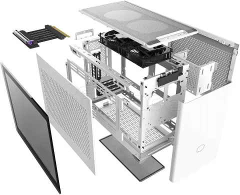 Photo de Boitier Mini Tour Mini ITX Cooler Master MasterBox NR200P avec panneau vitré/grille (Blanc)