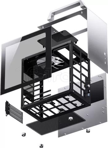 Photo de Boitier Mini Tour Mini ITX Jonsbo T8 Plus avec panneau vitré (Argent)