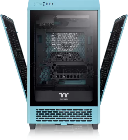 Photo de Boitier Mini Tour Mini ITX Thermaltake The Tower 200 avec panneaux vitrés (Bleu)