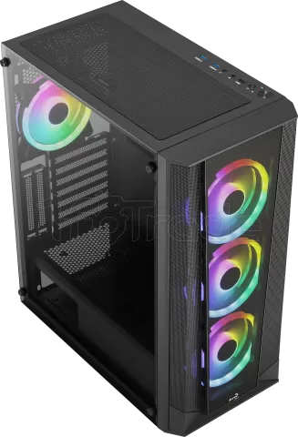 Photo de Boitier Moyen Tour ATX AeroCool Prism v2 RGB avec panneaux vitrés (Noir)