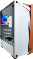 Photo de Boitier Moyen Tour ATX Azza Apollo RGB avec panneau vitré (Blanc/Orange)