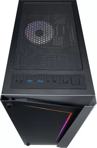 Photo de Boitier Moyen Tour ATX Azza Apollo RGB avec panneau vitré (Noir/Gris)