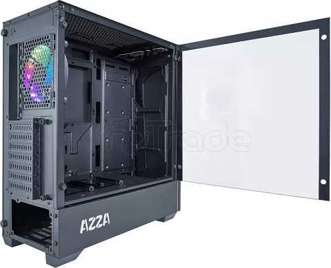 Photo de Boitier Moyen Tour ATX Azza Apollo RGB avec panneau vitré (Noir/Gris)