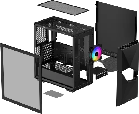 Photo de Boitier Moyen Tour ATX DeepCool Cyclops RGB avec panneau vitré (Noir)